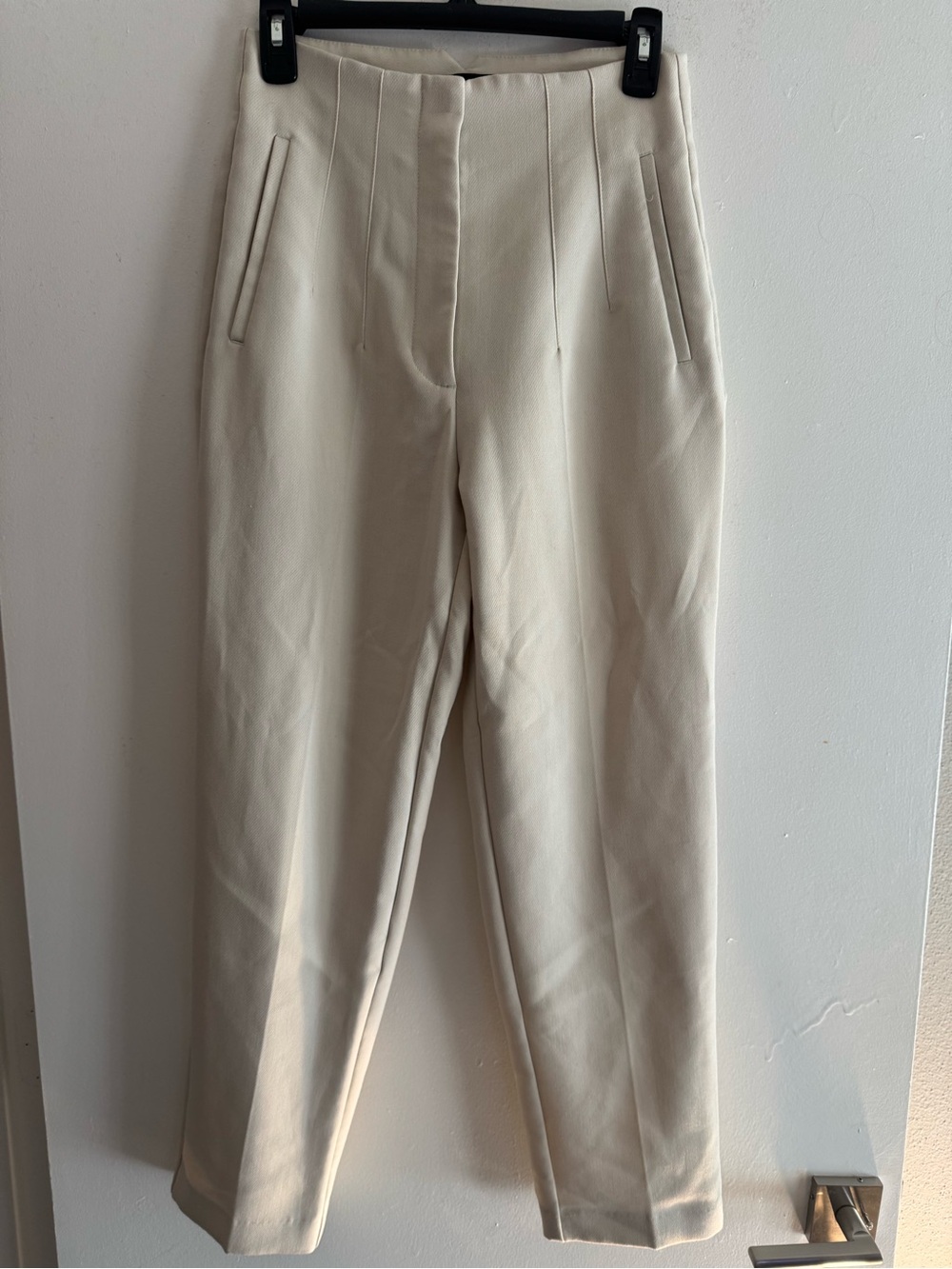 Zara Women’s Off-White High Waist Tailored Trousers Size M